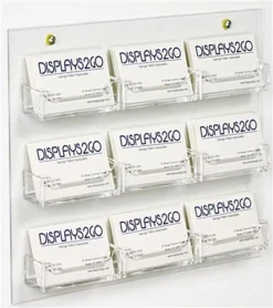 Workshop Series 9-Pocket Acrylic Business Card Holder For Wall, Open Pockets - Clear