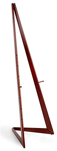 Wood Easel For Floor With Bifold Design, Adjustable Pegs With 9 Set Heights - Cherry
