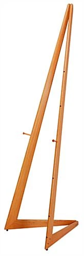 Wood Easel For Floor With Bifold Design, Adjustable Pegs, Honey Wheat