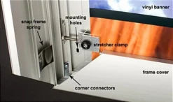 4' X 8' Outdoor Banner Frame With Hinged Edges, Stretching Clamps - Silver 6 4' X 8' Outdoor Banner Frame With Hinged Edges, Stretching Clamps - Silver -UZI Business Furniture Shop bgframe.ra2 preview 1