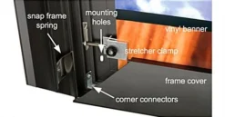 8’ X 12’ Outdoor Banner Frame With Hinged Edges, Stretching Clamps - Black -UZI Business Furniture Shop bgframebk.ra2 preview 3