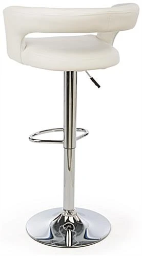 Adjustable Stool W/ Leathette Seat, 360° Swivel, Backrest, Armrests, Set Of 2 - White 4 Adjustable Stool W/ Leathette Seat, 360° Swivel, Backrest, Armrests, Set Of 2 - White - Image 4