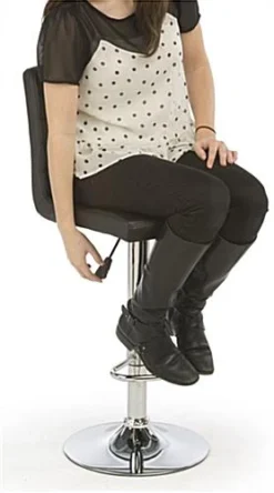 Adjustable Stool W/ Leathette Seat, 360° Swivel, Backrest, Set Of 2 - Black -UZI Business Furniture Shop bnst3tbk.ra5 preview