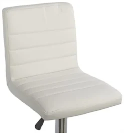 Adjustable Stool W/ Leatherette Seat, 360° Swivel, Backrest, Set Of 2 - White -UZI Business Furniture Shop bnst3twt.ra4 preview