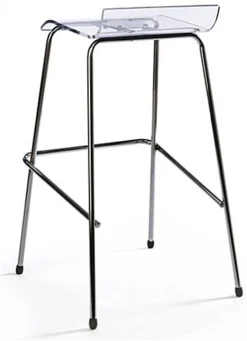 31.5" Bar Height Stool W/ Acrylic Seat, Lip Back, Stackable, Set Of 4 - Clear -UZI Business Furniture Shop bnst4lwt2.ra2 preview