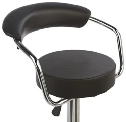 Adjustable Stool W/ Leatherette Seat, 360° Swivel, Backrest, Set Of 2 - Black -UZI Business Furniture Shop bnst5tbk.ra4 preview