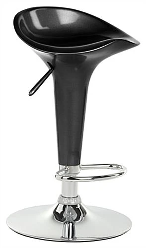 Adjustable Height Stool With 360 Degree Swivel, Backless, Footrest - Black 2 Adjustable Height Stool With 360 Degree Swivel, Backless, Footrest - Black - Image 2