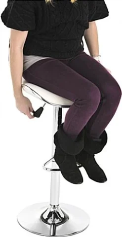 Adjustable Height Stool W/ Leatherette Seat, 360 Degree Swivel, Backrest - White -UZI Business Furniture Shop brstlpub1w.ra5 preview