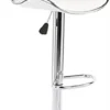 Adjustable Height Stool W/ Leatherette Seat, 360 Degree Swivel, Backrest - White