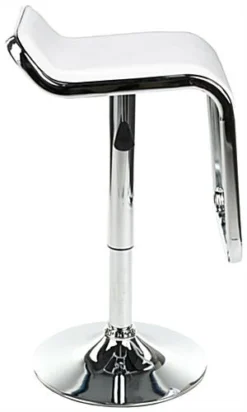 Adjustable Stool W/ Leatherette Seat, 360 Degree Swivel, Lip Back, Footrest - White -UZI Business Furniture Shop brstlpub2w.ra2 preview