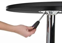 23.5” Round Cocktail Table, Height Adjustable - Black -UZI Business Furniture Shop brtbla1b.ra3 preview