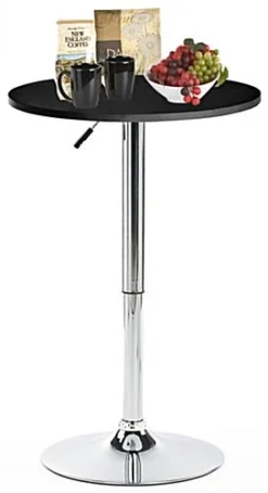 23.5” Round Cocktail Table, Height Adjustable - Black -UZI Business Furniture Shop brtbla1b.ra4 preview