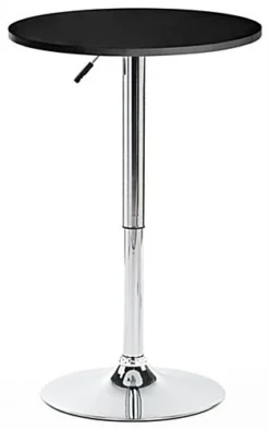 23.5” Round Cocktail Table, Height Adjustable - Black