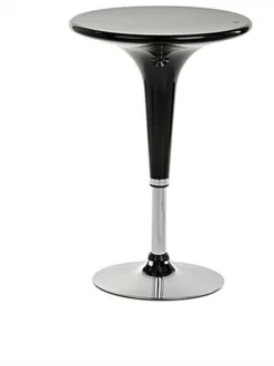 24” Round Cocktail Table, Height Adjustable, 360 Degree Swivel - Black