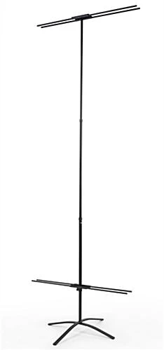 Banner Stand With Custom Graphic, Adjustable Height, Portable - Black