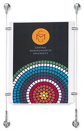 11 X 17 Sign Holder With Wall Mount Cable - Clear 4 11 X 17 Sign Holder With Wall Mount Cable - Clear - Image 4