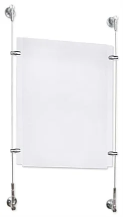 11 X 17 Sign Holder With Wall Mount Cable - Clear