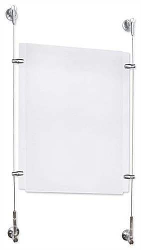 11 X 17 Sign Holder With Wall Mount Cable - Clear 1 11 X 17 Sign Holder With Wall Mount Cable - Clear