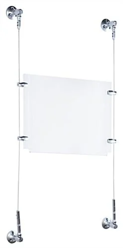 11 X 8.5 Sign Holders With Wall Mount Cable - Clear