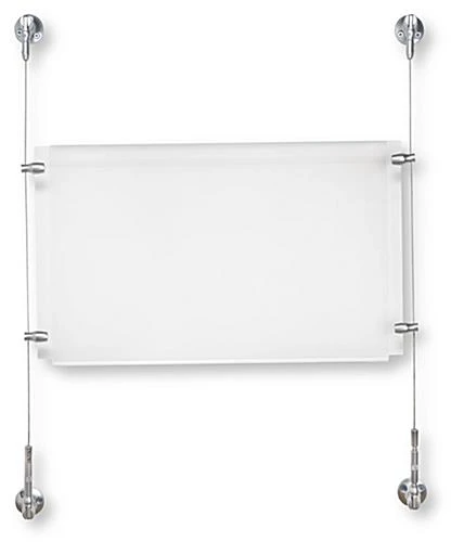 17 X 11 Sign Holder With Wall Mount Cable - Clear 3 17 X 11 Sign Holder With Wall Mount Cable - Clear - Image 3