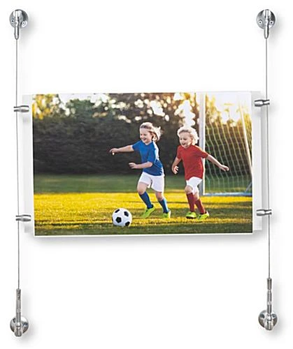 17 X 11 Sign Holder With Wall Mount Cable - Clear 4 17 X 11 Sign Holder With Wall Mount Cable - Clear - Image 4