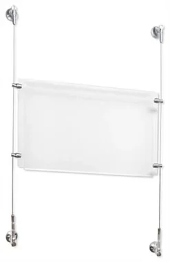 17 X 11 Sign Holder With Wall Mount Cable - Clear
