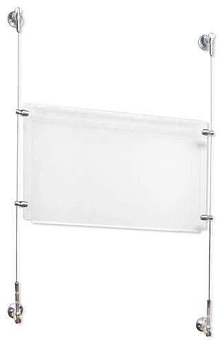 17 X 11 Sign Holder With Wall Mount Cable - Clear 1 17 X 11 Sign Holder With Wall Mount Cable - Clear