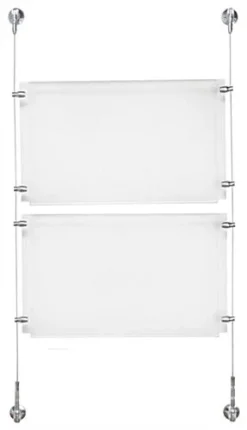 (2) 17 X 11 Sign Holders With Wall Mount Cable - Clear -UZI Business Furniture Shop cab17111x2w.ra2 preview
