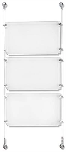(3) 17 X 11 Sign Holders With Wall Mount Cable - Clear 3 (3) 17 X 11 Sign Holders With Wall Mount Cable - Clear - Image 3