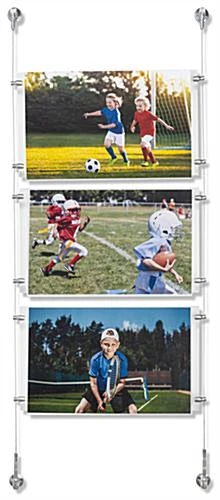 (3) 17 X 11 Sign Holders With Wall Mount Cable - Clear 4 (3) 17 X 11 Sign Holders With Wall Mount Cable - Clear - Image 4