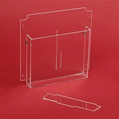 Workshop Series 11 X 11 Acrylic Literature Holder, 4 Cable Hanging Holes - Clear