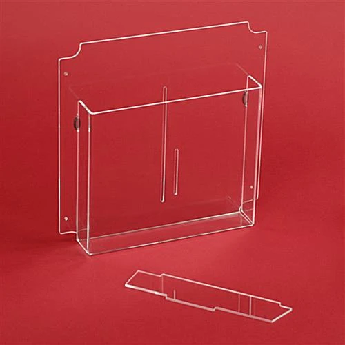 Workshop Series 11 X 11 Acrylic Literature Holder, 4 Cable Hanging Holes - Clear 1 Workshop Series 11 X 11 Acrylic Literature Holder, 4 Cable Hanging Holes - Clear