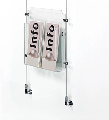 Workshop Series 11 X 11 Acrylic Literature Holder, 4 Cable Hanging Holes - Clear 2 Workshop Series 11 X 11 Acrylic Literature Holder, 4 Cable Hanging Holes - Clear - Image 2