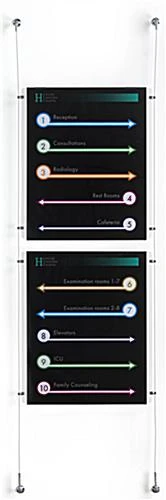 (2) 22 X 28 Sign Holders With Wall Mount Cable - Clear 4 (2) 22 X 28 Sign Holders With Wall Mount Cable - Clear - Image 4