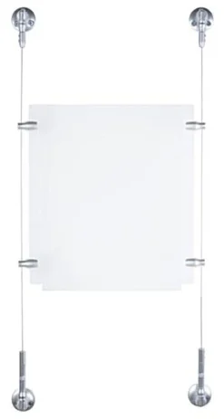 8.5 X 11 Sign Holders With Wall Mount Cable - Clear -UZI Business Furniture Shop cab85111x1w.ra2 preview