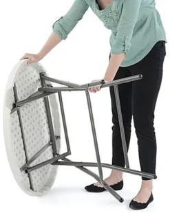 31.5 W X 29 H Folding Round Cocktail Table - White -UZI Business Furniture Shop cafe315.ra2 preview