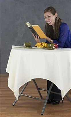 31.5 W X 29 H Folding Round Cocktail Table - White -UZI Business Furniture Shop cafe315.renv preview