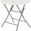 31.5 W X 29 H Folding Round Cocktail Table - White