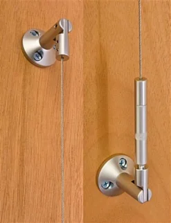 Cable Hanging System For Wall Mount Use, Includes (1) Top & (1) Bottom - Silver