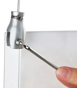 Ceiling Hanging Cable System, (2) Ceiling Mounts, (2) Clamps & (2) 16' Cables, Silver -UZI Business Furniture Shop cskit2x65.ra4 preview