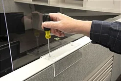 48 X 16 Write On Acrylic Cubicle Panel Extender With 2 Brackets - Clear -UZI Business Furniture Shop cubext4816.ra2 preview