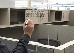 48 X 16 Write On Acrylic Cubicle Panel Extender With 2 Brackets - Clear -UZI Business Furniture Shop cubext4816.ra4 preview