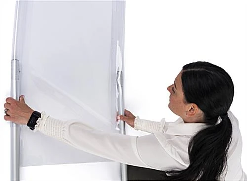 36" X 90" PVC Vinyl Divider With Portable Aluminum Frame, Floor Standing - Clear 3 36" X 90" PVC Vinyl Divider With Portable Aluminum Frame, Floor Standing - Clear - Image 3
