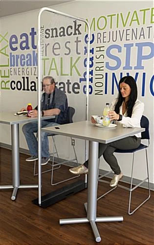 36" X 90" PVC Vinyl Divider With Portable Aluminum Frame, Floor Standing - Clear 6 36" X 90" PVC Vinyl Divider With Portable Aluminum Frame, Floor Standing - Clear - Image 6