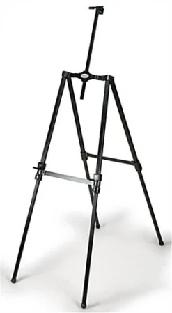 Display Easel For Floor, Height Adjustable, With Adjustable Top Clamp - Black