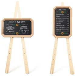 Wood Easel For Floor With Bi-Fold Design, Adjustable Pegs With 8 Tiers - Natural -UZI Business Furniture Shop dbfeasnat.ra4 preview