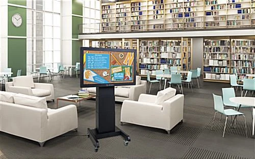 Motorized TV Stand W/ Wheels, 43-100" Screens, Height Adjustable, Tilting - Black 12 Motorized TV Stand W/ Wheels, 43-100" Screens, Height Adjustable, Tilting - Black - Image 12