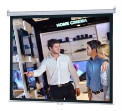 60 X 80 Projector Screen For Wall Mount Use, 100-inch Retractable Screen - Black