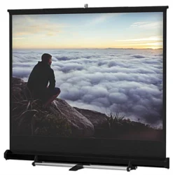 120 X 120 Projector Screen With Retractable Design - Black