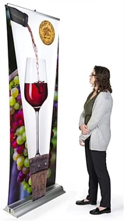 Retractable 3D Effect Banner Stand, Custom Graphics, Inverted Pyramid Panel - Silver -UZI Business Furniture Shop drbsip3479.ra2 preview